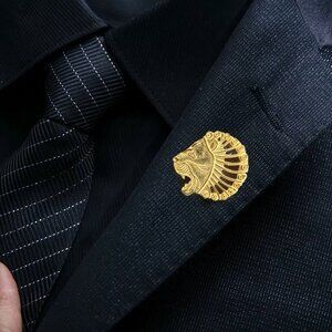 Met Museum of Art Vintage LionHead Large Pin/Pendant 24kt Goldplate Reproduction